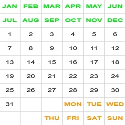 6x9 Calendar Puzzle Piece 2