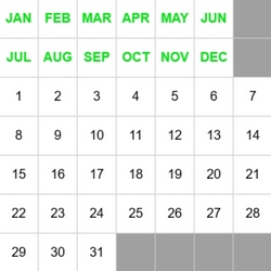 7x7 Calendar Puzzle Solver