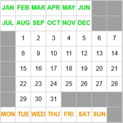 8x8p10 Calendar Puzzle Solver